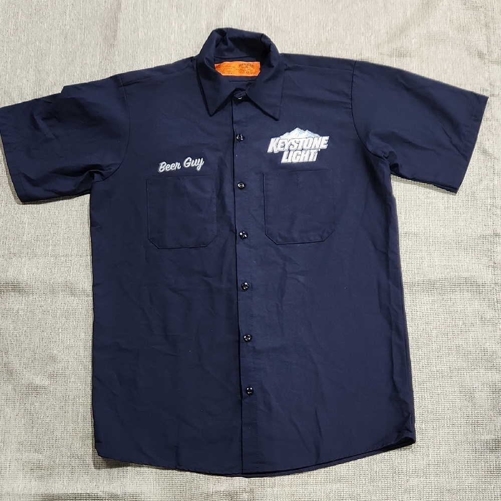 Vintage Y2K Keystone Light Button-Up Red Kap Short Sleeve 'Staff' - Size Medium
